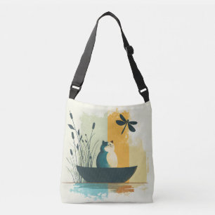 Bolsa Ajustável Canoa Branca de Gatos Abstrato do Lago Chubby, Min