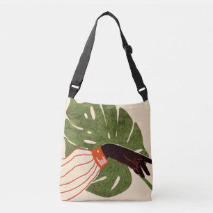 Bolsa Ajustável Canvas Verde, Destaque Vermelho