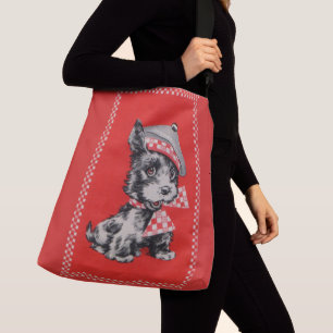 Bolsa Ajustável cão do Scottie dos anos 50 no vermelho