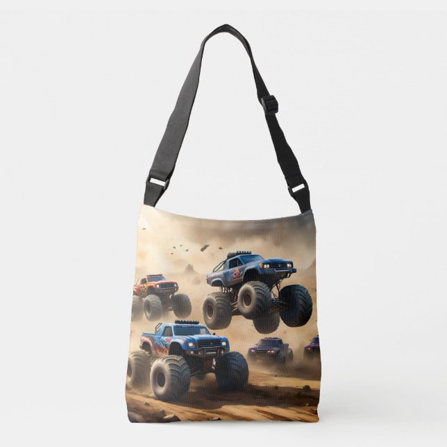 Bolsa Ajustável Caos de Caminhões Monstros, (Frente)