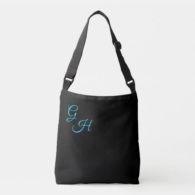 Bolsa Ajustável Cartas de Graça - Preto e Turquesa (Frente)