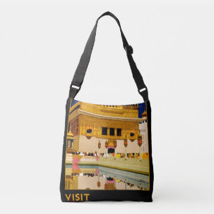 Bolsa Ajustável Cartaz de viagem da Índia arte vintage indiana