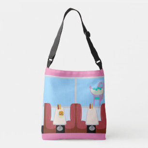 Bolsa Ajustável Cartografia do Diner Retro da Era do Salto de Choq