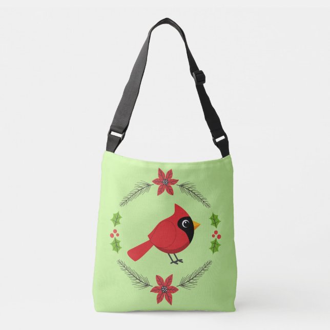 Bolsa Ajustável Cartoon Vermelho Bonito com Flores (Frente)