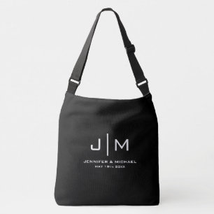 Bolsa Ajustável Casal de Casamento Monograma Moderno Personalizado