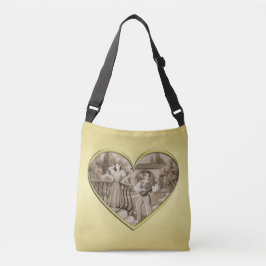Bolsa Ajustável Casal Vintage Romance, homem e mulher, ouro