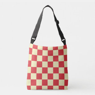 Bolsa Ajustável Casinha Vintage Creme Xadrez Vermelho
