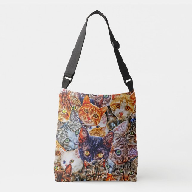 Bolsa Ajustável Cat Art Pattern (Frente)