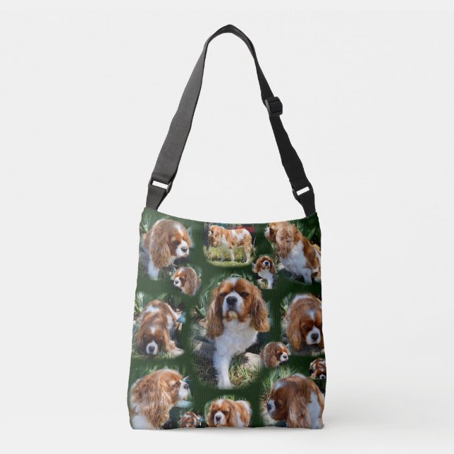 Bolsa Ajustável Cavalier Spaniel Photo Collage, Crossbody Bag (Frente)