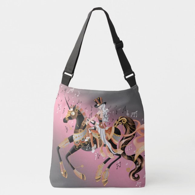 Bolsa Ajustável Cavalo e dama Mecânica Steampunk (Frente)