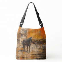 Cavalo Majestoso em Abstrato Sunset