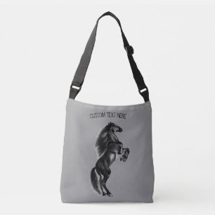 Bolsa Ajustável Cavalo Preto - Desenho - Adicione Seu Texto
