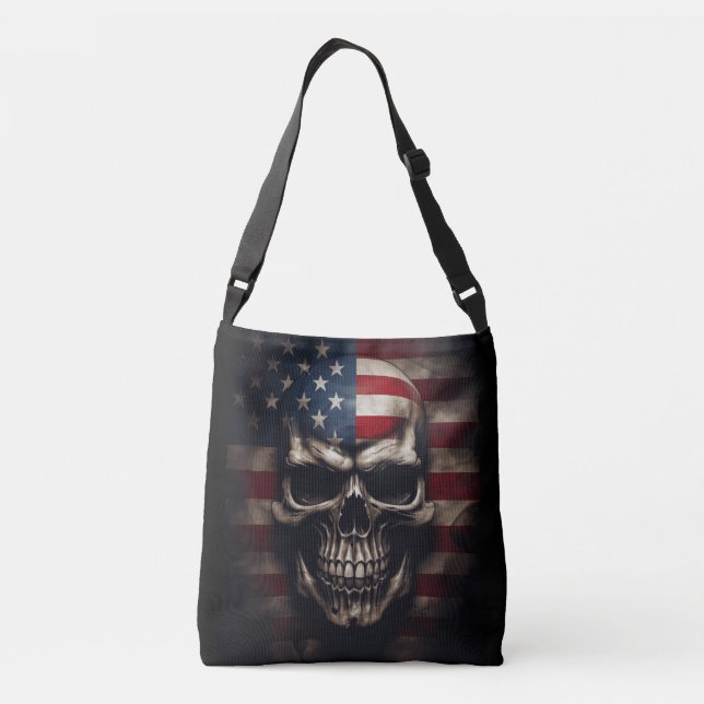 Bolsa Ajustável Caveira da Bandeira Americana  (Verso)