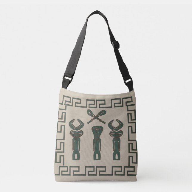 Bolsa Ajustável cena tribal abstrato africana (Frente)