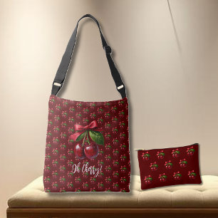 Bolsa Ajustável Cerejas com um Arco de cereja vermelha