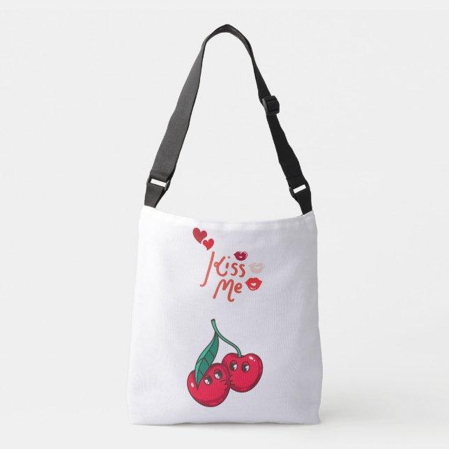 Bolsa Ajustável Cerejas engraçadas apaixonadas. (Frente)