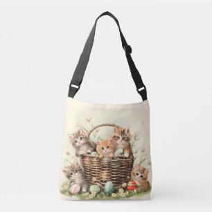 Bolsa Ajustável Cesto de Páscoa do gatinho primavera