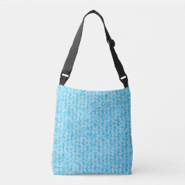 Bolsa Ajustável Céu Azul Suave e Branco Padrão Floral Ditsy em Aqu