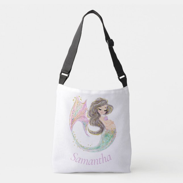 Bolsa Ajustável Chá de fraldas de Sereia. Sob O Mar. Glitter (Frente)