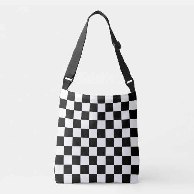 Bolsa Ajustável Checkered preto e branco (Frente)