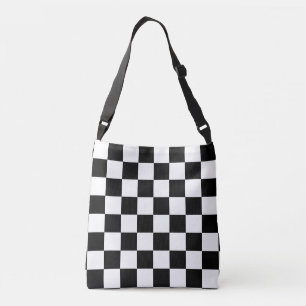 Bolsa Ajustável Checkered preto e branco
