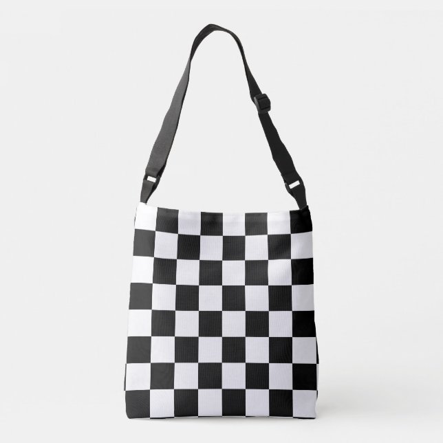 Bolsa Ajustável Checkered preto e branco (Verso)