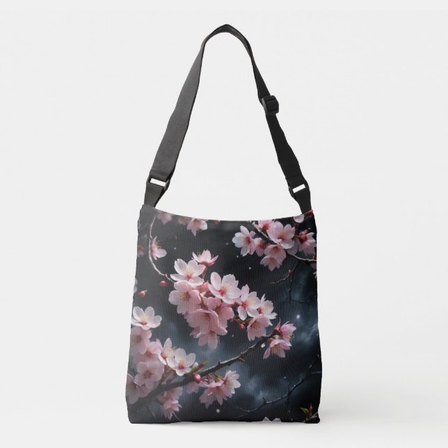 Bolsa Ajustável Cherry Blossoms em Dusk (Frente)