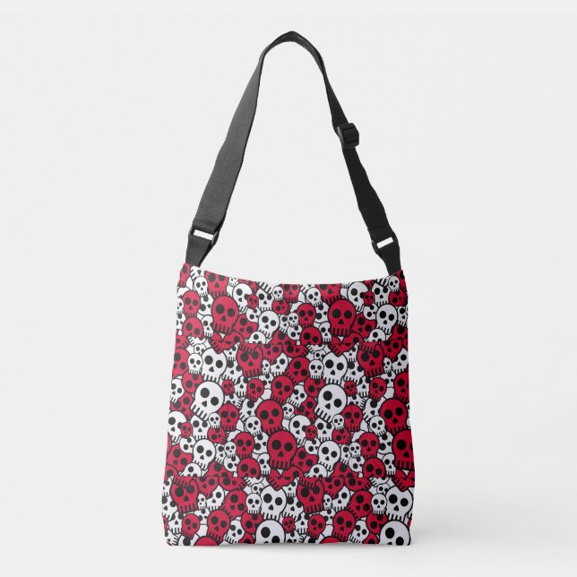 Bolsa Ajustável Cherry Gothic Skull Pattern Impressão (Frente)
