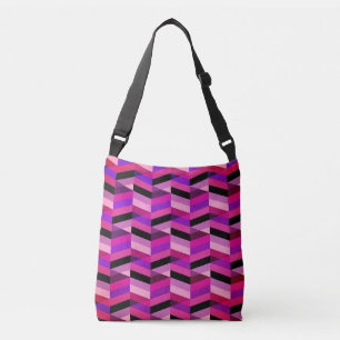 Bolsa Ajustável Chevron/Herringbone Abstrato Roxos e Violeta