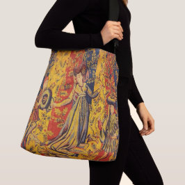 Bolsa Ajustável Chinoiseria Vermelha Azul Amarela Italiana Medieva