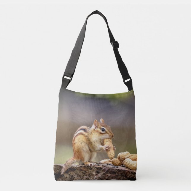 Bolsa Ajustável Chipmunk que come um amendoim (Frente)
