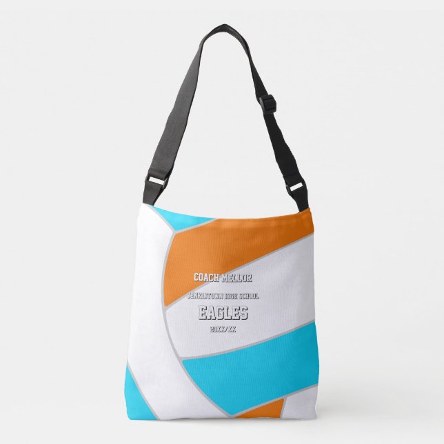 Bolsa Ajustável choose ANY team colors volleyball coach name (Frente)