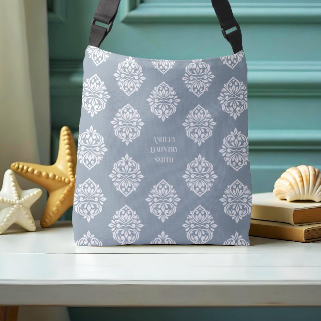 Bolsa Ajustável Cinza Classy Damask Regency Cadet (Criador carregado)