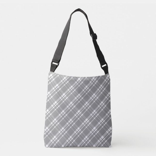 Bolsa Ajustável Cinza Grande Xadrez do Saco (Frente)