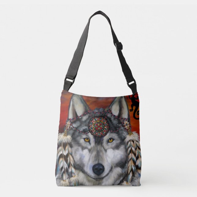 BOLSA AJUSTÁVEL CINZA WOLF ART (Frente)