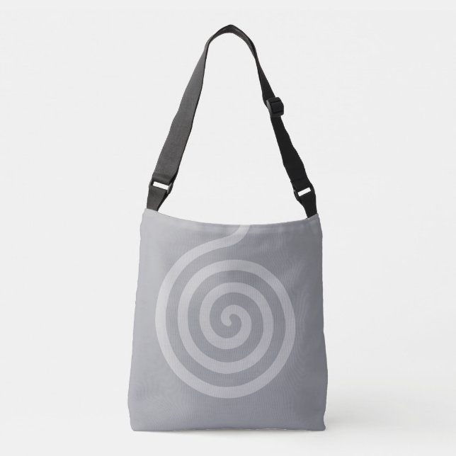 Bolsa Ajustável Círculo Espiral Elegante em Cinza Prata Rápido (Frente)