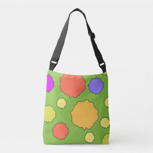Bolsa Ajustável Círculos geométricos coloridos e funky retrô