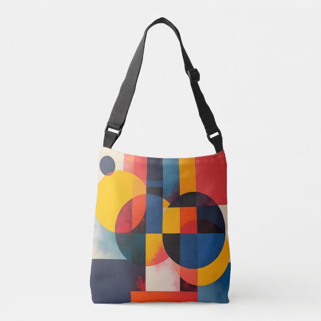 Bolsa Ajustável Círculos Geométricos e Blocos de Cores (Frente)