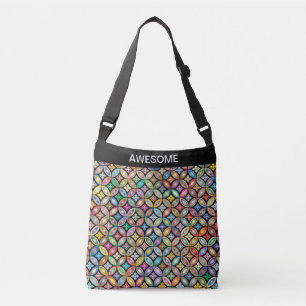 Bolsa Ajustável Círculos multicoloridos incríveis e caligrafia