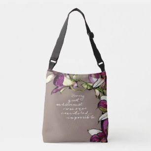 Bolsa Ajustável Citação Motivacional Floral de Conquista do exce