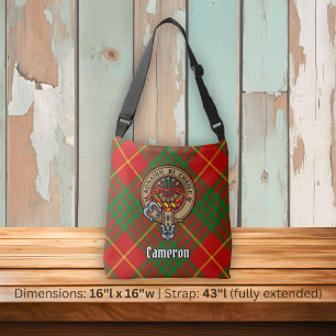 Bolsa Ajustável Clan Cameron Crest sobre Tartan