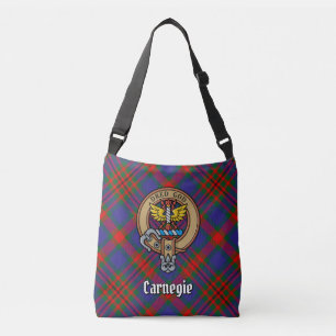 Bolsa Ajustável Clan Carnegie Crest sobre Tartan