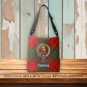 Bolsa Ajustável Clan Cumming Crest sobre Tartan