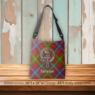Bolsa Ajustável Clan Forrester Crest sobre Tartan