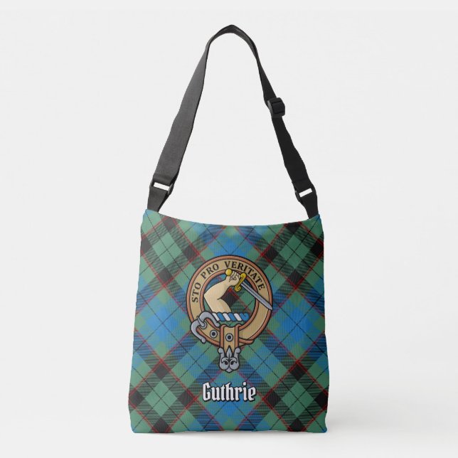 Bolsa Ajustável Clan Guthrie Crest sobre Tartan (Frente)