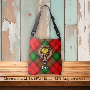 Bolsa Ajustável Clan Kerr Crest sobre Tartan