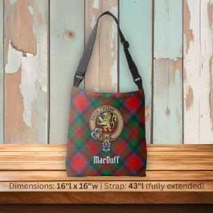 Bolsa Ajustável Clan MacDuff Crest sobre Tartan
