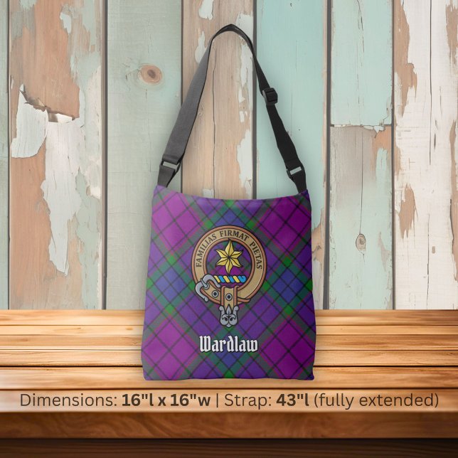 Bolsa Ajustável Clan Wardlaw Crest sobre Tartan (Criador carregado)