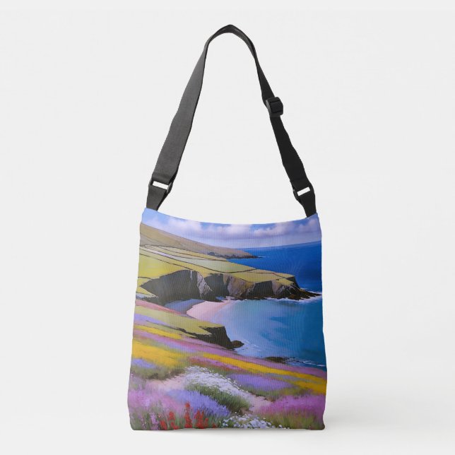 Bolsa Ajustável Cliff Verdant e Ondas do Azure (Frente)