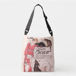 Bolsa Ajustável Clinique Cheron Vintage Dog Cat Steinlen Poster